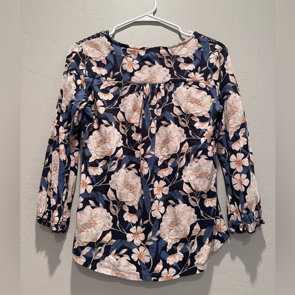 FatFace Women's Blue Cream Floral Blouse Top Size 2 - Picture 2 of 9
